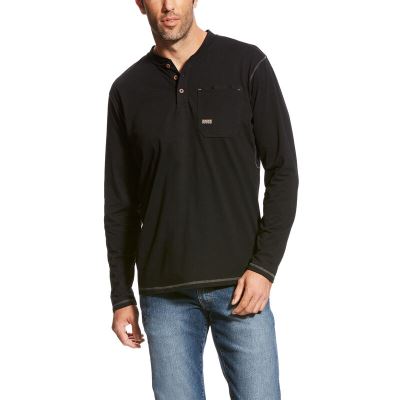 Ariat Rebar Pocket - Henley Zwart Heren - 21586-282